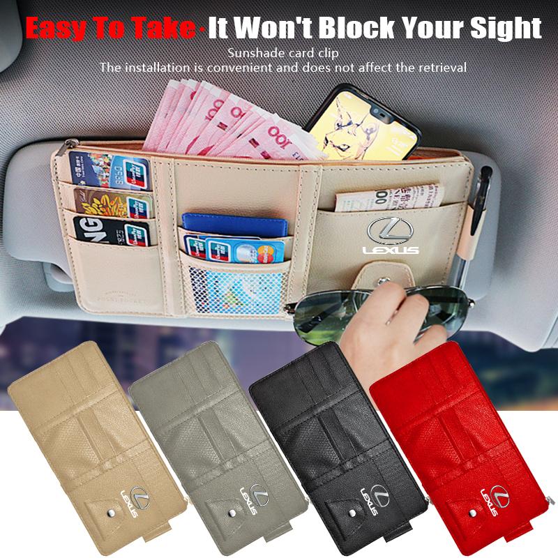 Car Sun Visor Point Type Multi-function Storage Bag Car Accessories For Lexus IS250 IS200 CT200h GS300 LS430 RX450h LX570 IS300