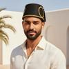 Black Tassel Morocco Cap Gold Leaf Decor Felt Party Hats Turkish Fez Hat Equestrian Events