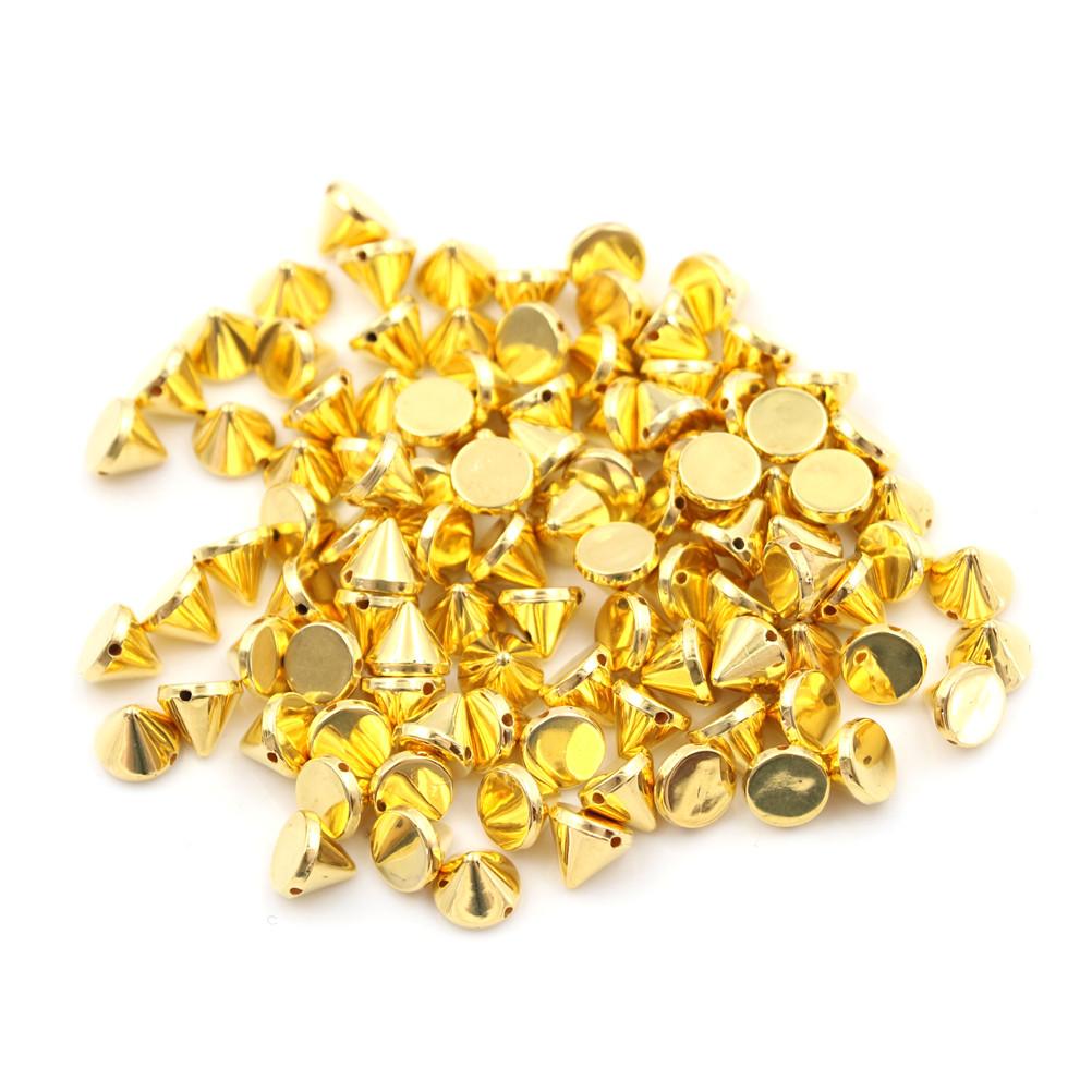 

100 Pcs/lot DIY Bead Crafts Riveting Garment Studs Nail Punk Rock For Bags Dress Clothes Wedding Sew on Spike Rivet золотой