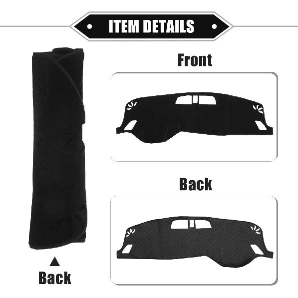 Dashboard Cover Compatible for Mitsubishi Outlander 2023, Non-Slip Polyester Black Dash Cover Mat Dash Board Protector Cover
