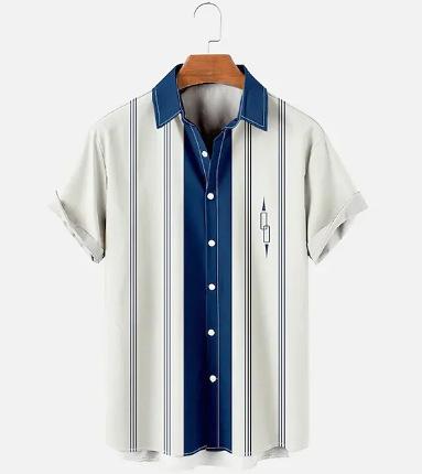 Stylish short-sleeve polka dot shirt, trendy gradient design for casual wear.