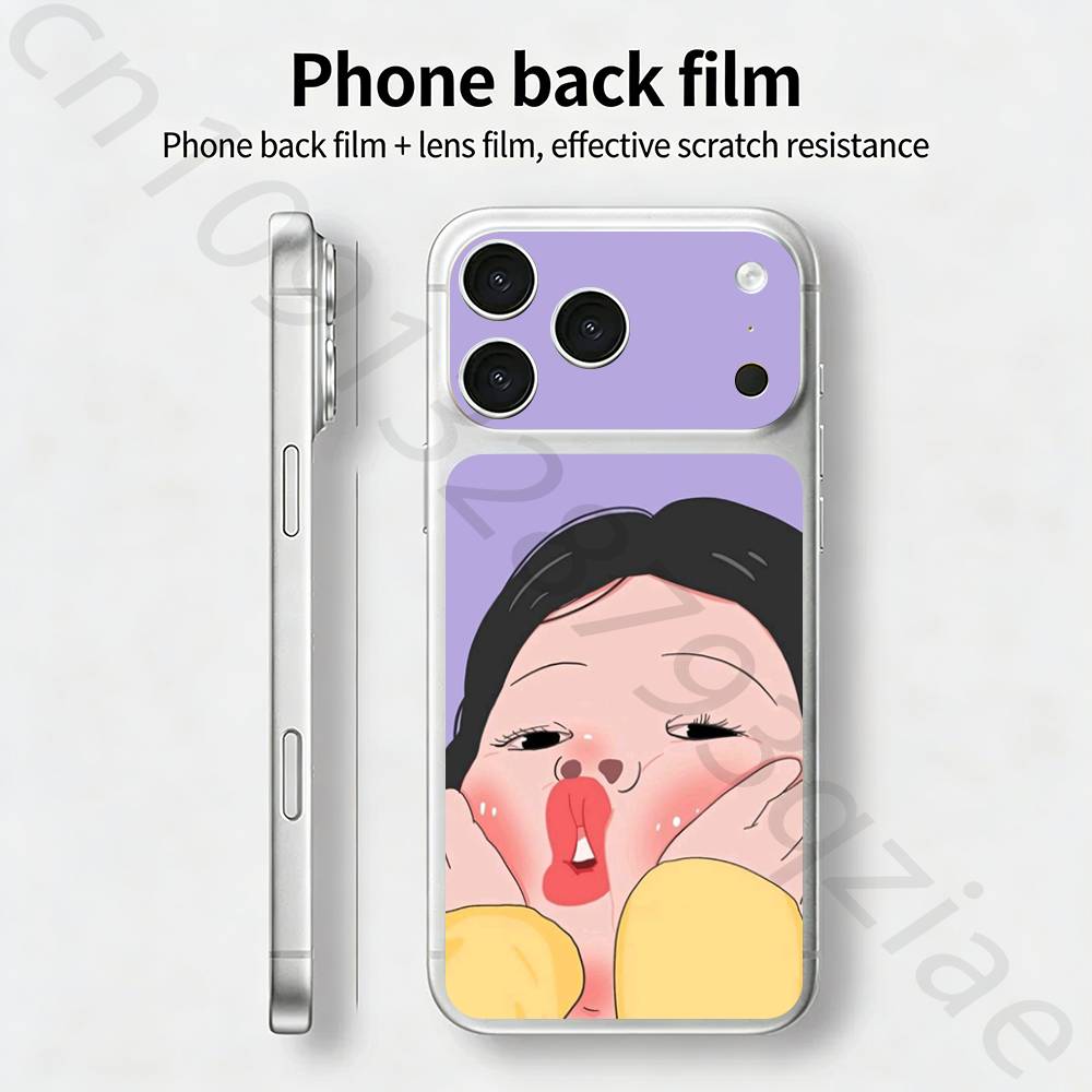 

Funny Cute Girl For iPhone 17 pro Max /17 pro Full Cover Decal Skin Wrap 3D Colorful Rear Protective Sticker Film iPhone17pro