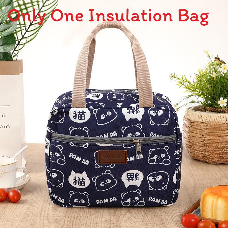 Canvas Lunch Bag For Office Workers With Thickened Handle And Style For Daily Use