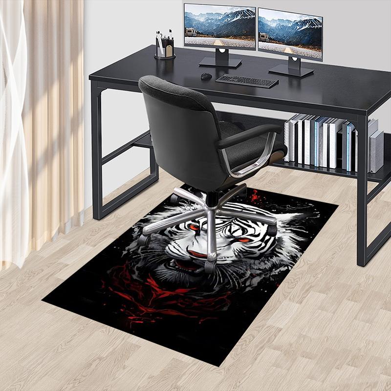 1pc Tiger Red Carpet Anti Slip Polyester Floor Mat for office.Bedroom