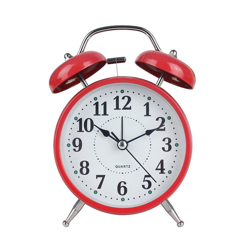 Simple 4-inch Ringing Alarm Clock for Students To Use for Home Bedside Silent Sweep Second Ringing Clock Clock Function Modern and Simple