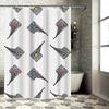 Modern Fashion Feather Shower Curtain Waterproof Polyester Bathroom Decorative Hanging Curtains For Home Decoration
