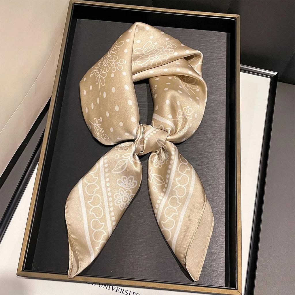 New Paisley Print Silk Scarf For Women Square Hijab Soft Neck Tie Female Fashion Decoration Silk Headscarf 70*70Cm Kerchief