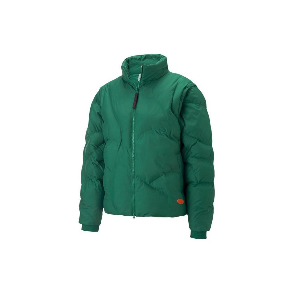 Puma X P.A.M. Samarbeid Pufferjakke Ensfarget Glidelås Ståkrage Bomullsjakke Unisex Jakke Grønn 536008-84