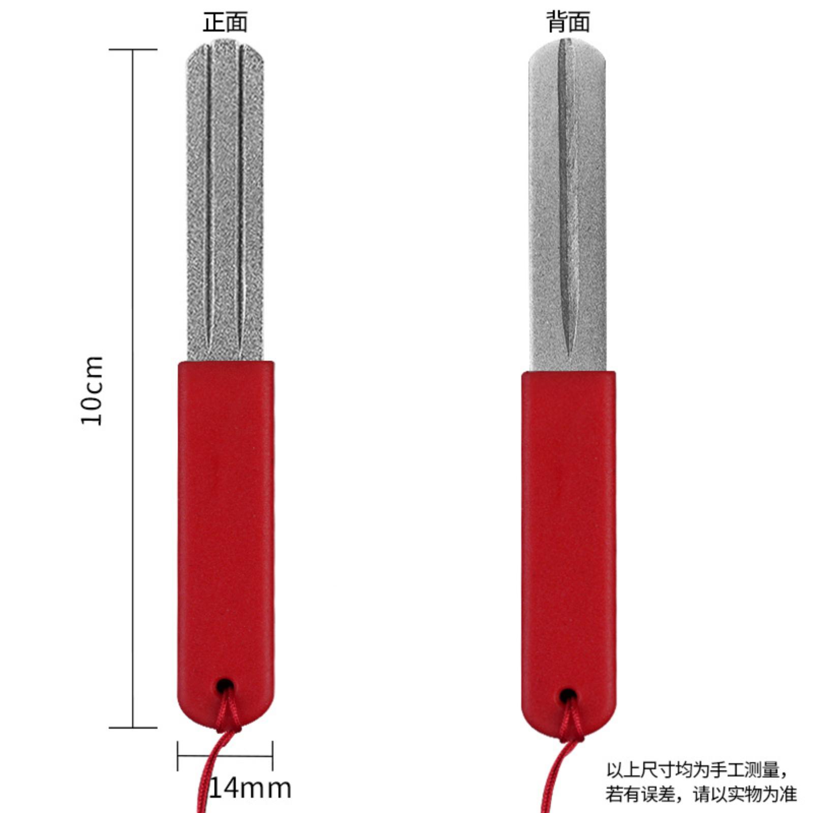 

Diamond Fish Hook Sharpener - Japanese- Hook Grinding Stone With Two Sides And Three Grooves For Anchor Hooks - Hook Tip File Plate One Size червоний