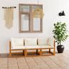 VidaXL 3-Seater Garden Sofa with Cushion Patio Sofa Terrace Furniture Outdoor Sofa Backyard Cream 3057638