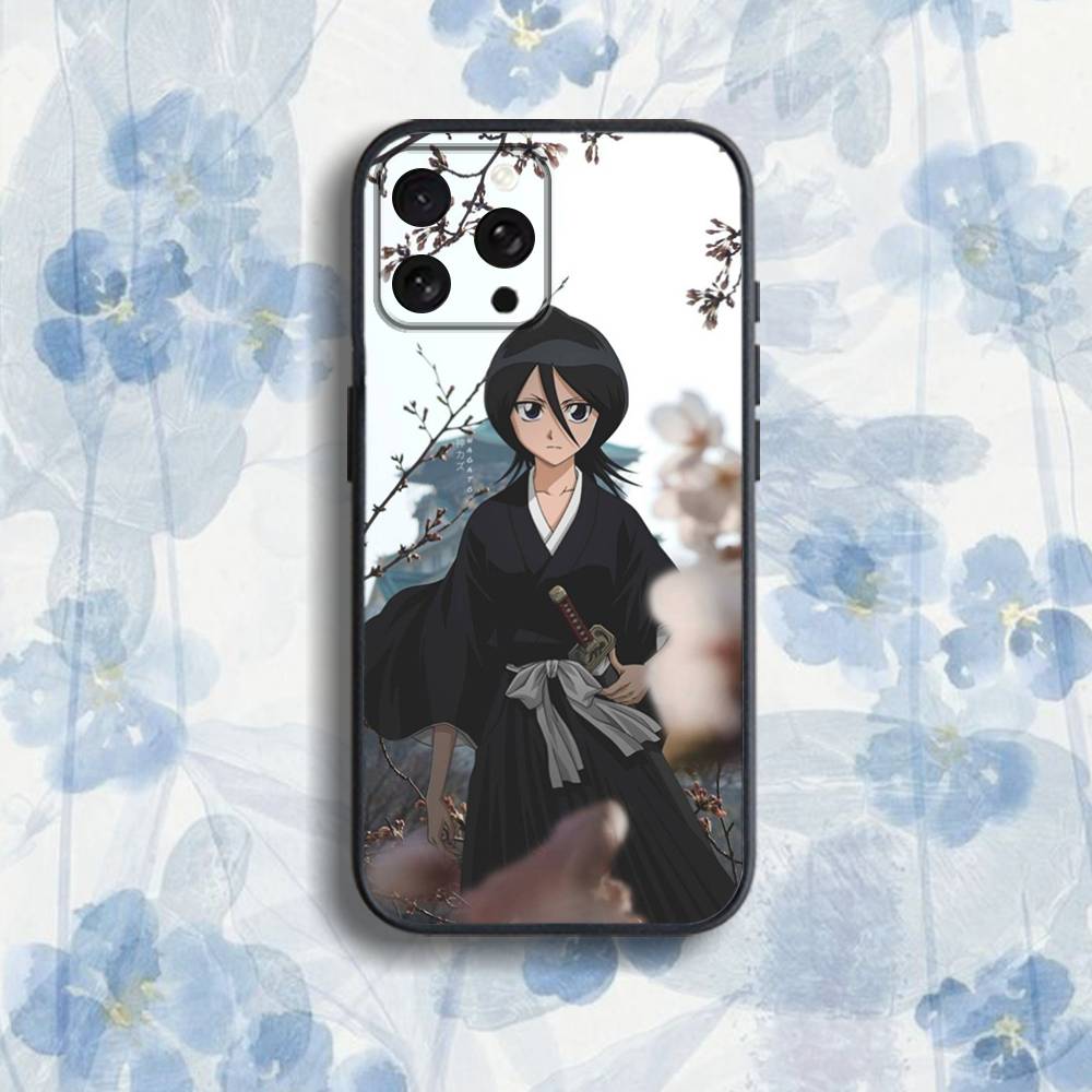 

R-Rukia Anime-E KuchikiS Phone Case For iPhone 17,16,15,14,13,12,Pro,Max,Plus,E,SE4,Air,Mini Black Soft Box iPhone16plus