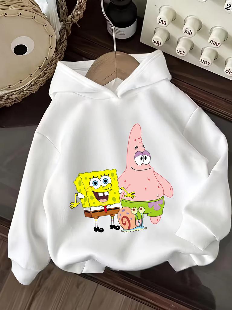 Pearl SpongeBob Hooded Sweatshirt For Kids Summer Cute Crewneck Age 3-14