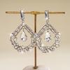 European and American Silver Needle Diamond-encrusted Round Fringed Stud Earrings French Light Luxury Earrings Niche Design Earrings