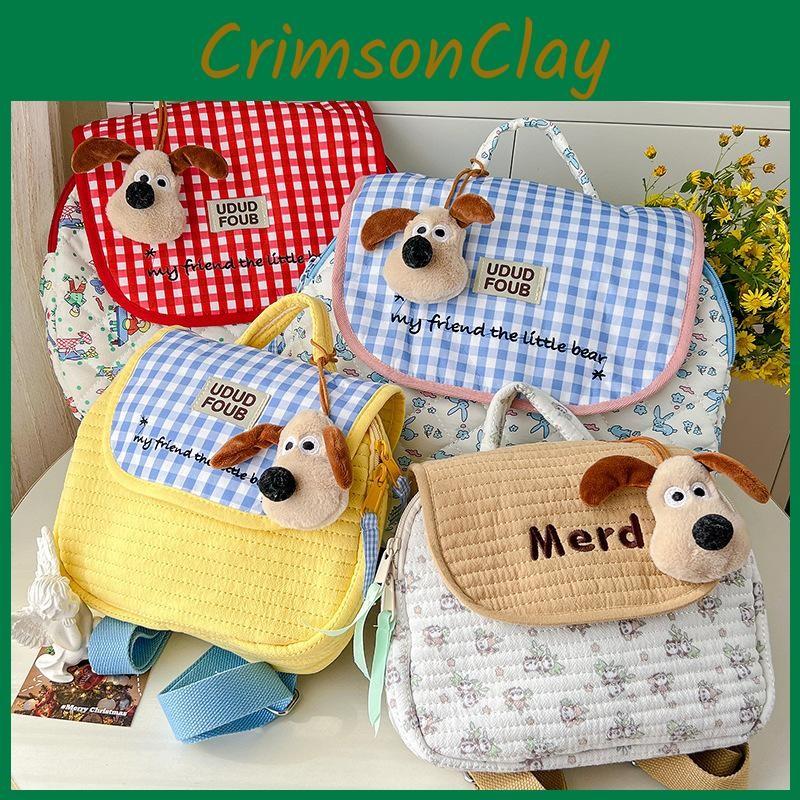 Backpack Checkered Dog Childrens Animal Pattern Bag Parentchild Mommy Bag