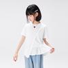 Girl's Ruffled Hem Pure Cotton Short Sleeve T-Shirt