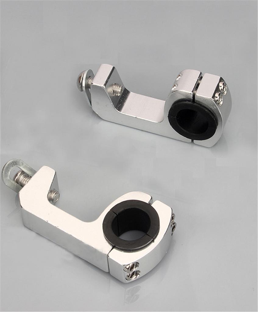1 Pair Silver CNC 7/8" to 1" Motorcycle Pit Bike Handguard Bracket Securing Clip