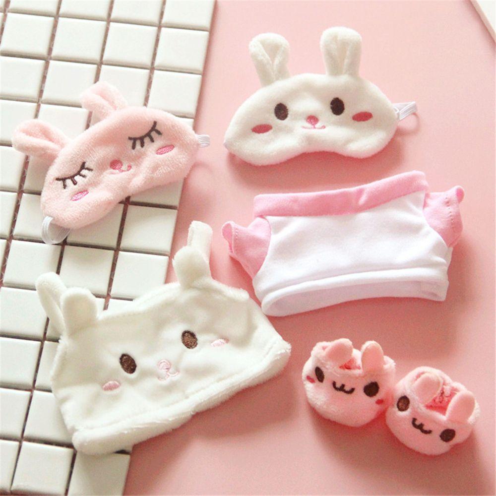 20CM Doll Clothes Tops Cute Bear Overall Soft Eyeshade Mask Rabbit Ear Mini Shoes For Korea Idol Dolls Accessories