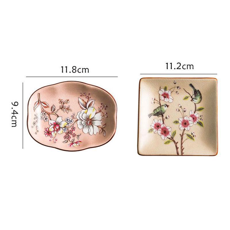 Creative Painted Flowers Ceramic Soap Dish Toilet Hand Wash Soap Dish Bathroom Accessories Hotel Bathroom Soap Dish Storage Tray