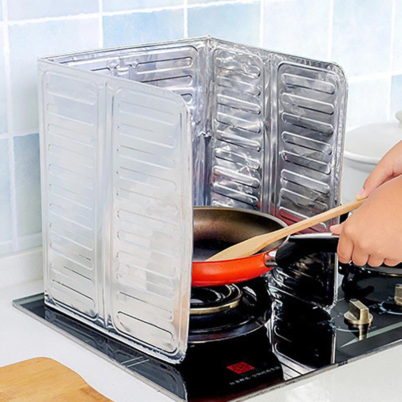 Faltbare Prallplatte für Küchengasherde aus Aluminium, tragbare Bratpfanne, Ölspritzschutz, Haushaltsküchenzubehör