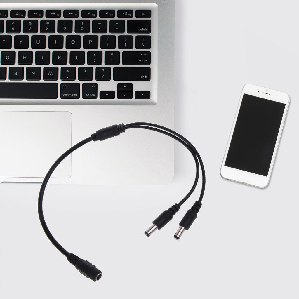 Flexible DC Power 1Female To 2Male 5.5mmx2.1mm DC Power Cable Replacement Power Extension Cable for Camera Routers