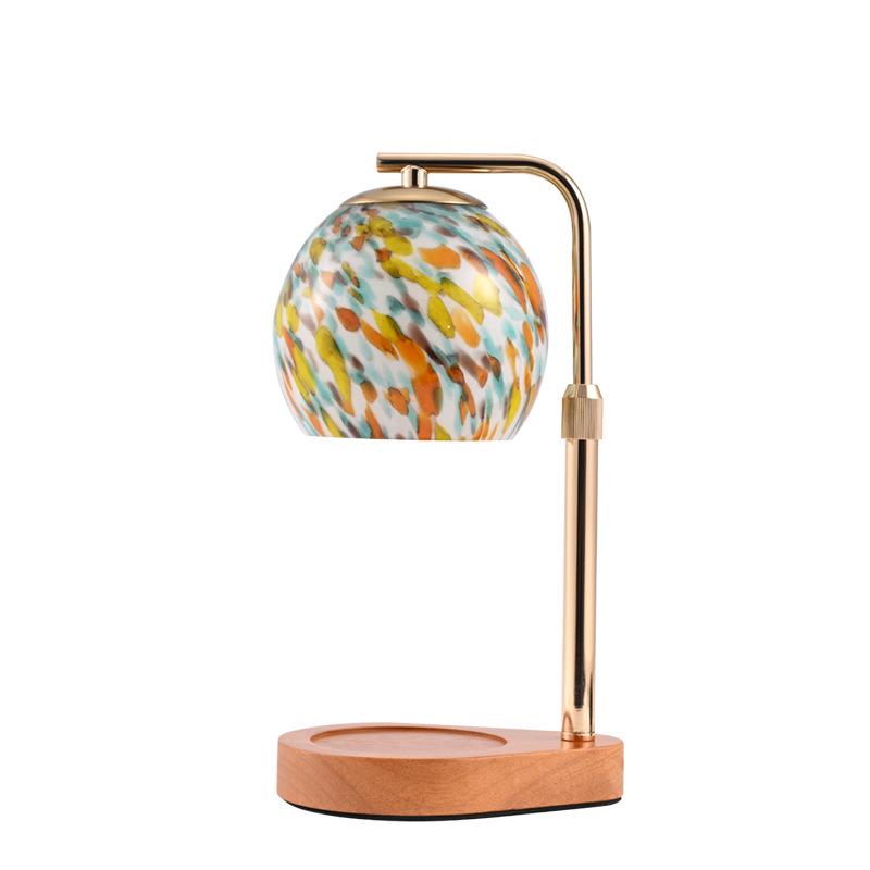 Colorful Glass Scented Candle Lamp: Adjustable Height, Romantic Bedside Night Light