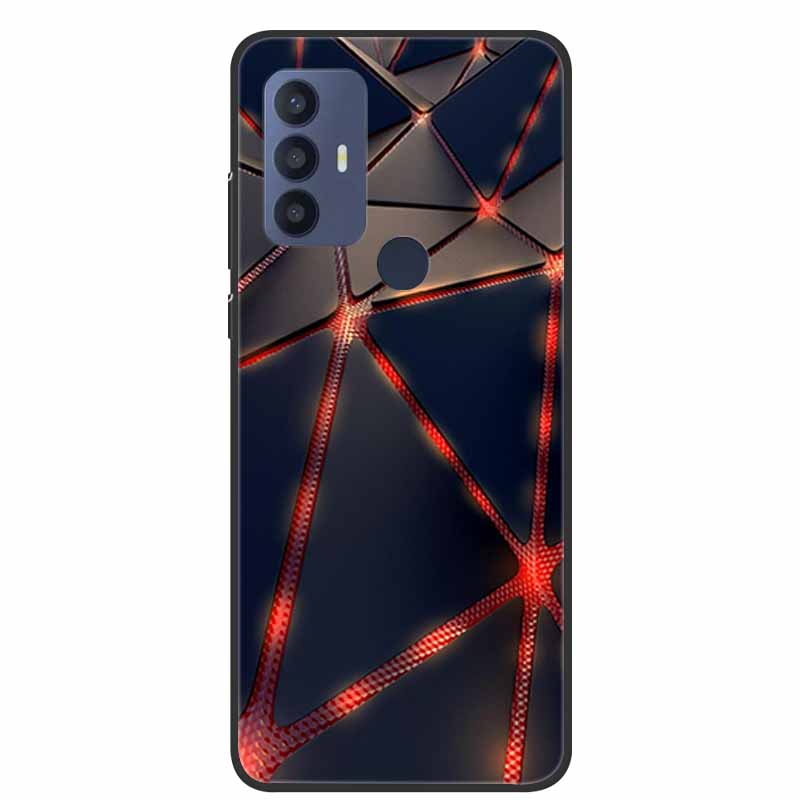 For TCL 30 SE Case Soft Silicone Marble TPU Black Cover for TCL 305 306 30SE 6.52'' Phone Back Cases for TCL30SE 6165H Coque New