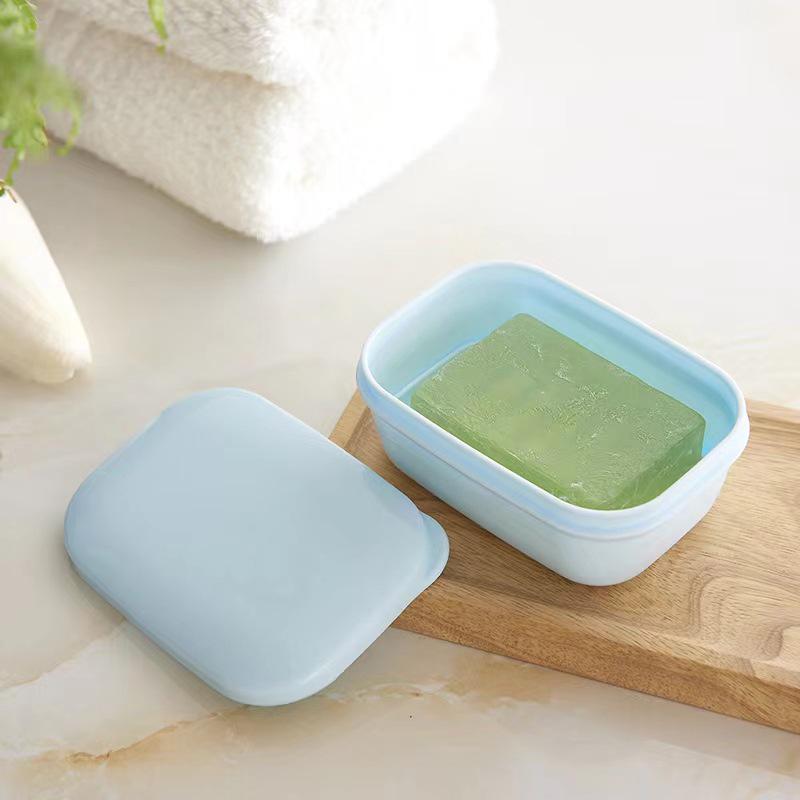 Double-Layer Leak-Proof Soap Dish with Lid - Portable Travel Soap Box for Bathroom