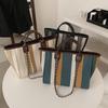 Bag New Shoulder Messenger Bag Large Capacity Striped Chain Class Bucket Bag Women's Bag Handbag