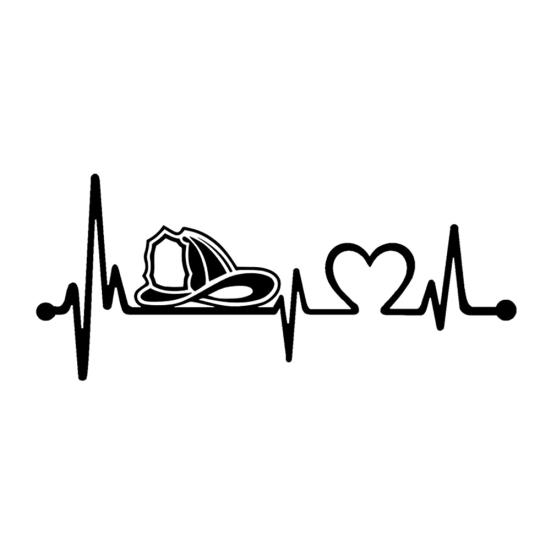 Strażak Heartbeat Lifeline Car Auto Body Zderzak Okno Decor Naklejki Naklejki