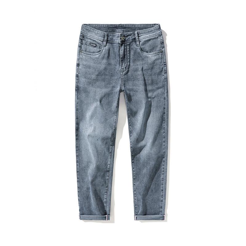 Spring and Summer New Style Men's Fashionable Versatile Slim Feet Elastic Jeans Trousers Men