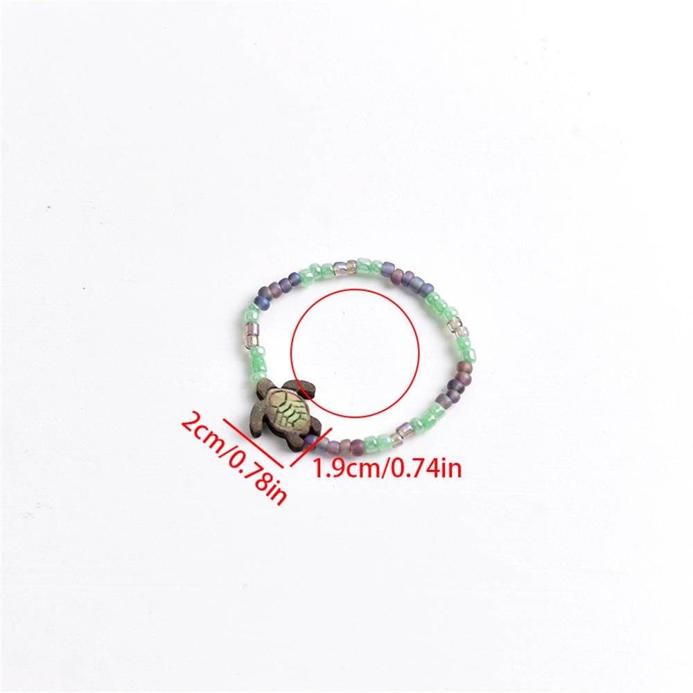 Fashionable Retro Turtle Elastic Rope Colorful Bead Bracelet Fun Niche Animal Versatile Hand Accessory