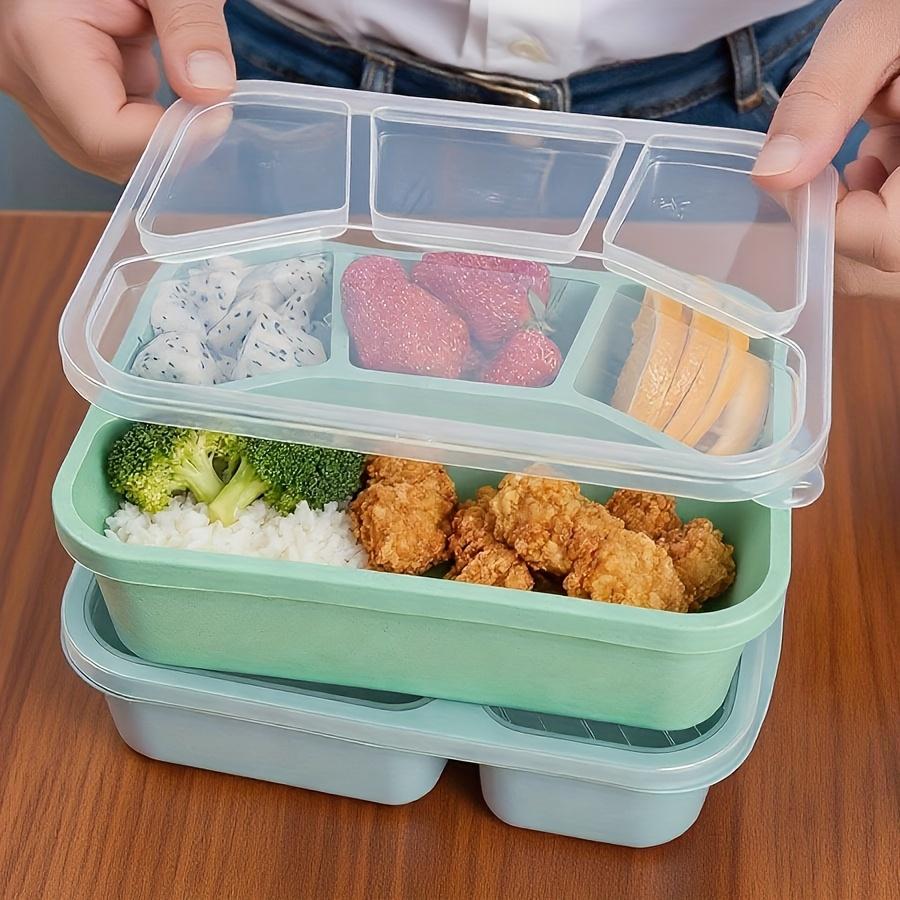 Student Square Lunch Box 4 Compartments, Bento Box Snack & Dry Fruit Container, Food Storage Snack Plate, Leak-Proof