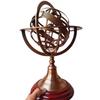 12.7 cm Brass Armillary Sphere World Globe on Wooden Base Maritime Nautical Celestial Decor Navigation Globe Home Decor Gift