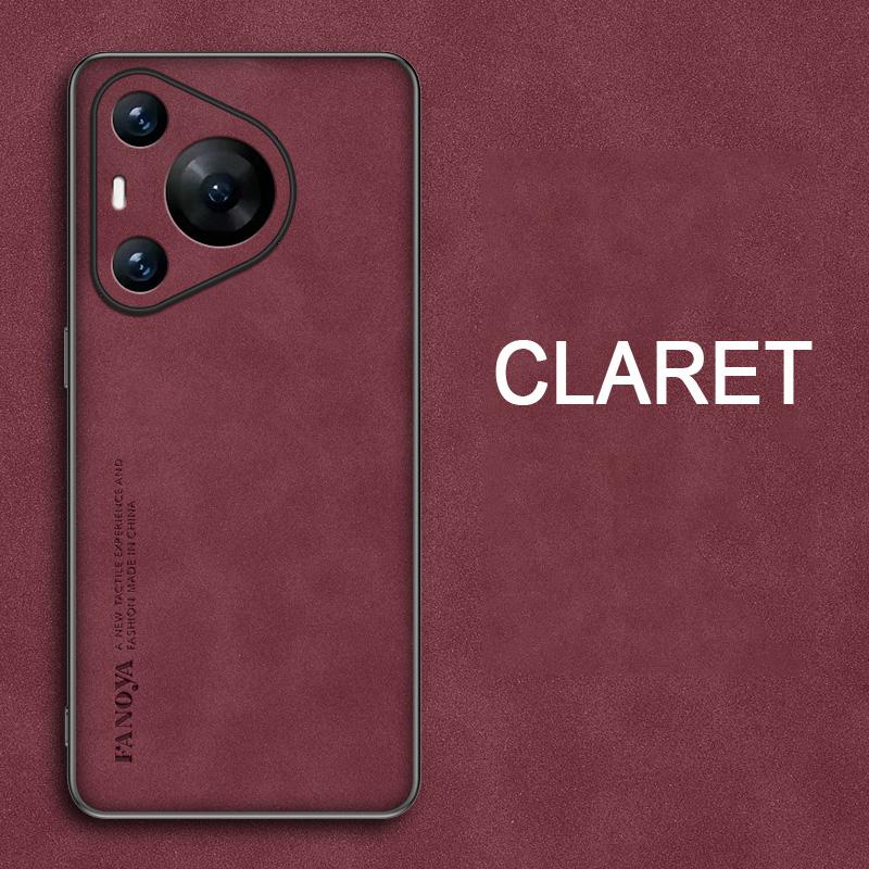 

Для Pura 70 Pro Plus чехол Роскошный овчинный чехол из искусственной кожи для Huawei Pura 70 Pro Plus Ультраматовый мягкий силиконовый противоударный бампер For Pura 70 вино красного