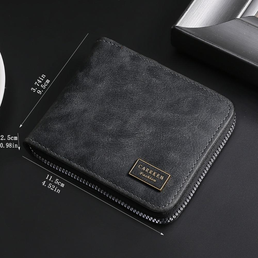 High Quality Simple Coin Purse Multifunctional Large Capacity Zipper Wallet Short Credit Card Bag Men