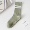 Womens Non-Slip Yoga Socks With Grip Dots Cotton-Polyester Blend Mid-Calf Length Seamless Knit Pilates Fitness