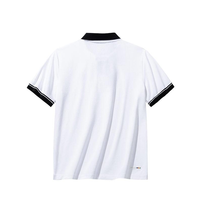 Anta Comfortable Versatile Breathable Color Block Striped Short Sleeve Polo Shirt Women Tops Snow-White 162438140-1