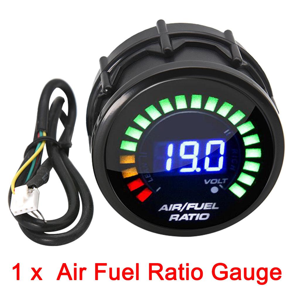 

AD 52mm Digital Air Fuel Ratio Gauge + Sensor Narrowband O2 Oxygen Sensor Car Gauge Fit for 12V Car AFR Gauge LED Smoken Lens
