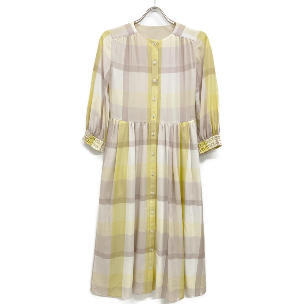 BLUE LABEL CRESTBRIDGE 23 year old check dress dress 36 yellowUsed