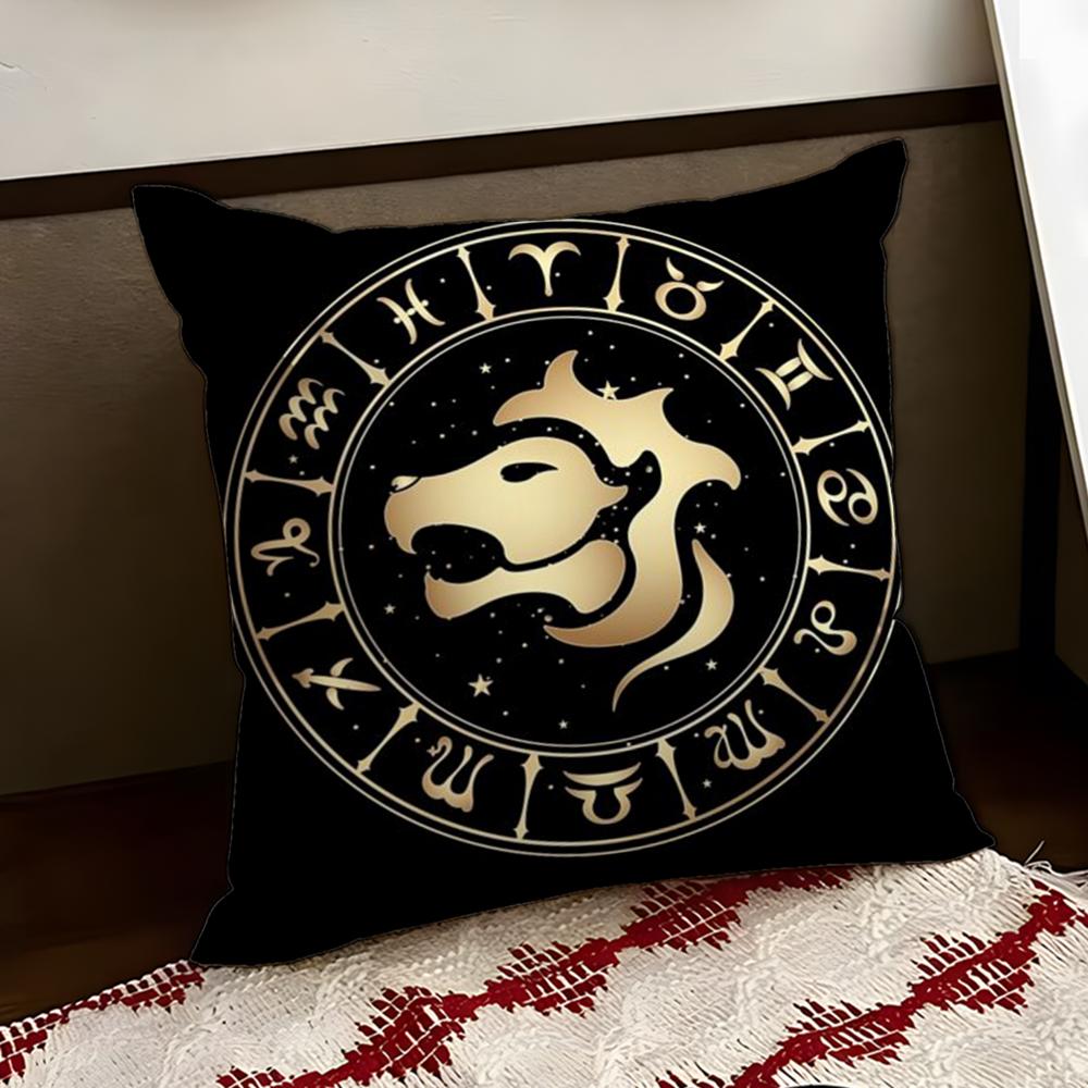 Luxury Twelve Constellation Cushion Cover Reversible Soft Durable Pillow Cover Home  Car MultiScene Use for Daily Comfort