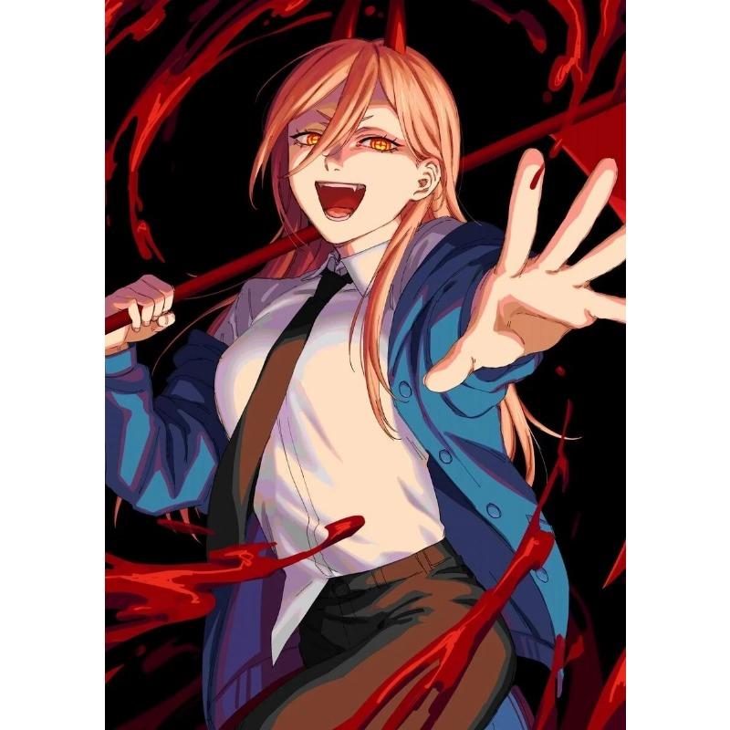 Hochwertige Japanische Anime Chainsaw Man Poster Leinwandbilder und Drucke HD Wandkunst für Wohnzimmer und Café Dekoration