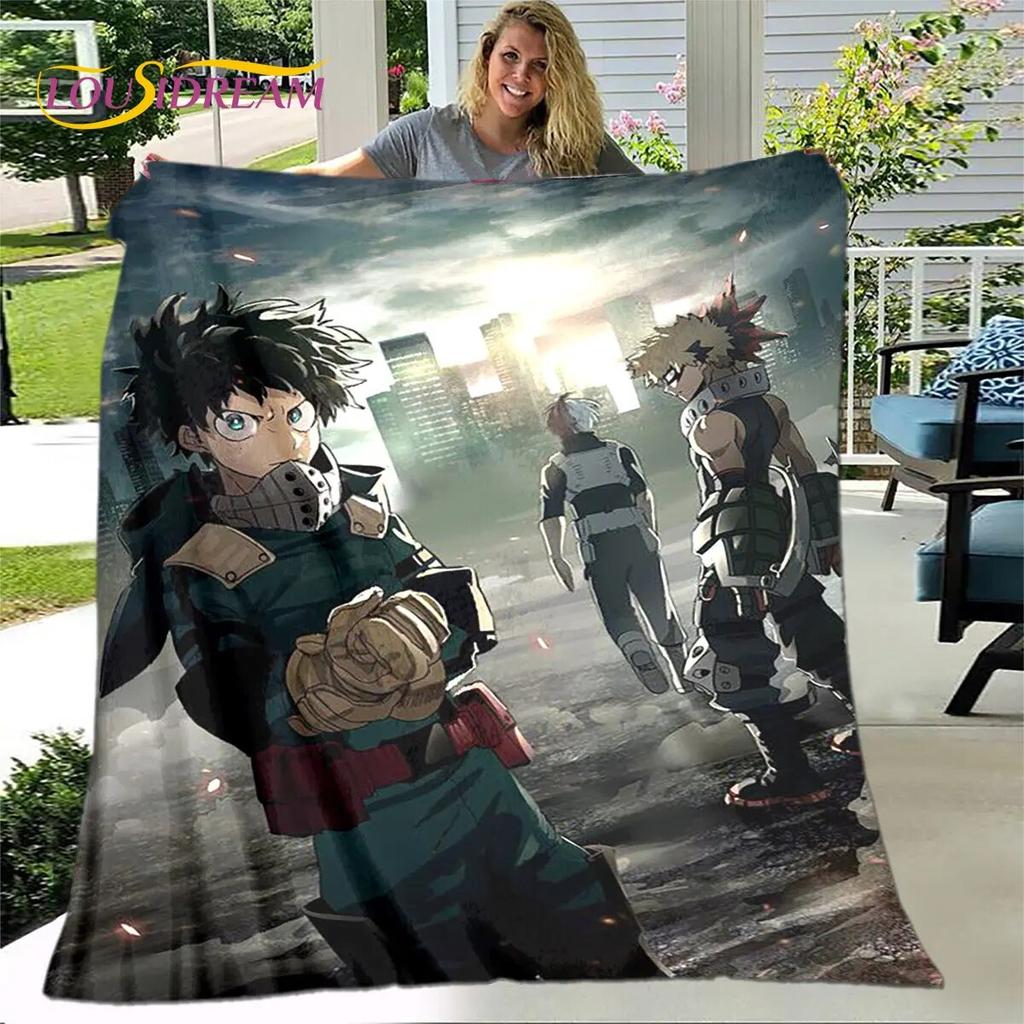 My Hero Academia Anime Cartoon Weiche Plüschdecke, Flanelldecke, Überwurfdecke für Wohnzimmer, Schlafzimmer, Bett, Sofa, Picknick-Abdeckung