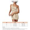Damen Strick Bikini Coverup Einseitige Schulter Aushöhlung Badeanzug Überkleid für Sommer Beige S