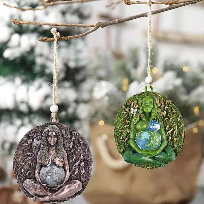 New Earth Goddess Mother Earth Pendant Necklace Creative Novel Art Ornament Accessories Rope Chain Necklaces for Men Women