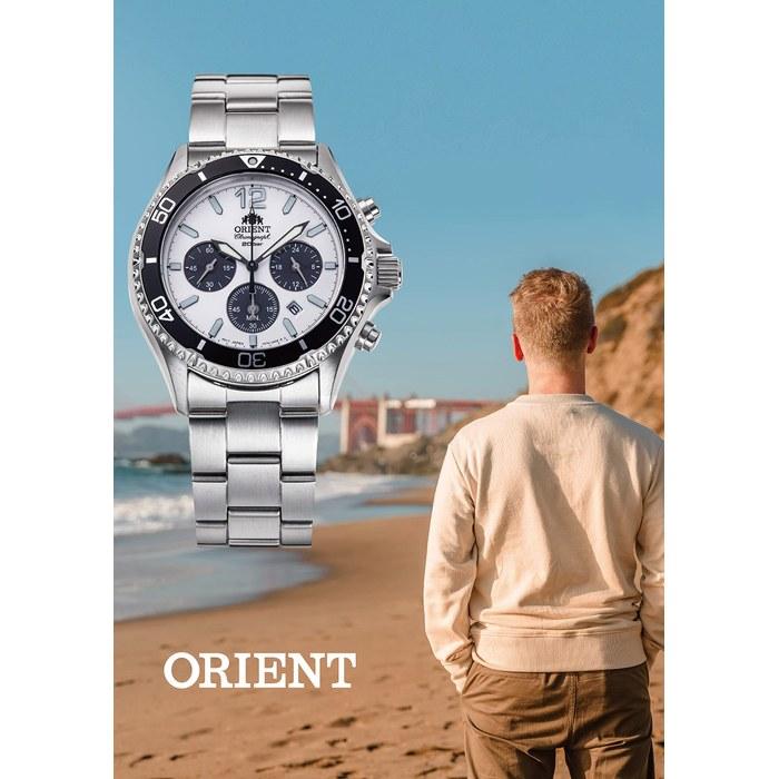 [Orient] Mako SOLAR PANDA RN-TX0203S Men's Watch, White/Silver