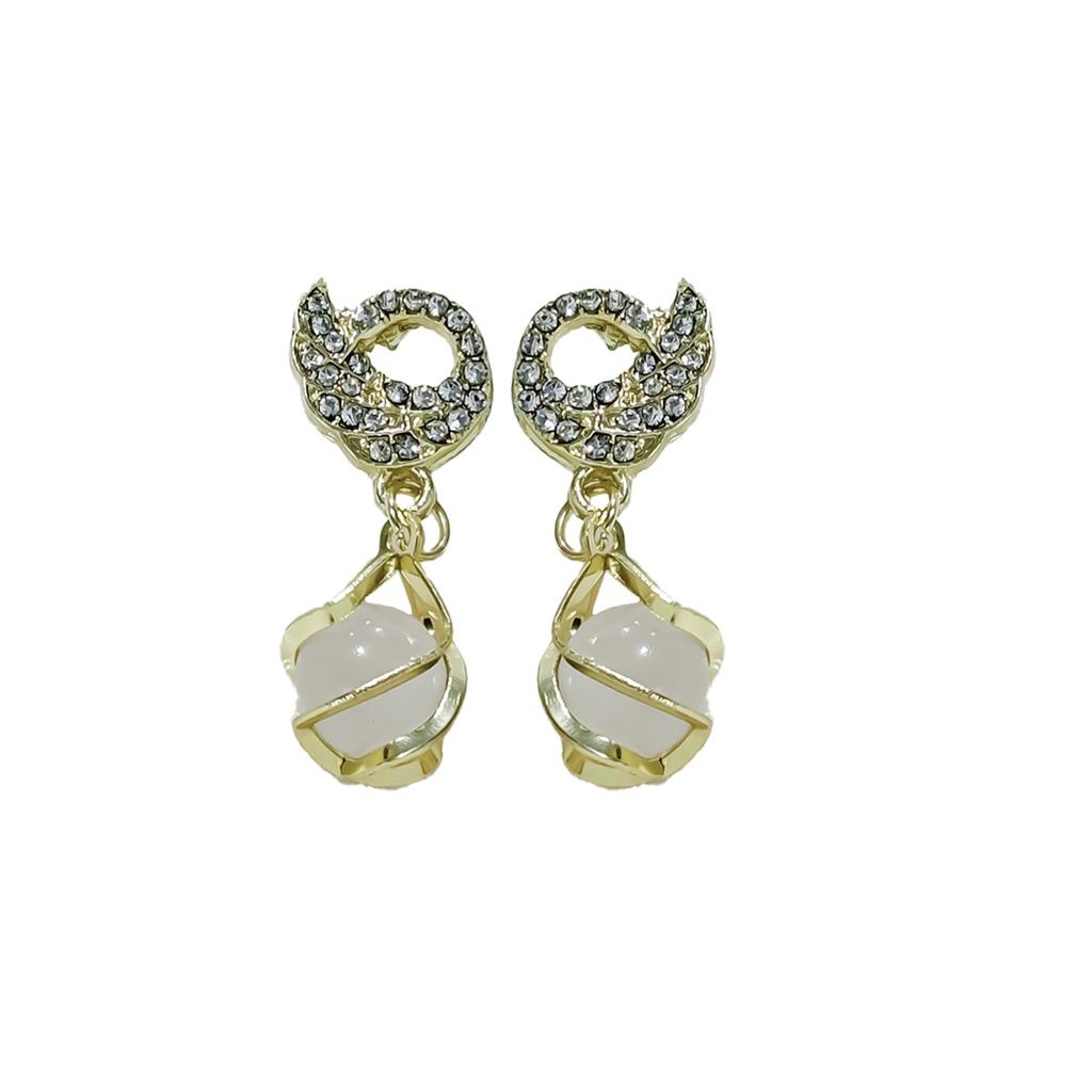 High-End Swan Earrings, Tide Korean Temperament, Opal Stud Earrings, Earrings, Versatile Earrings.