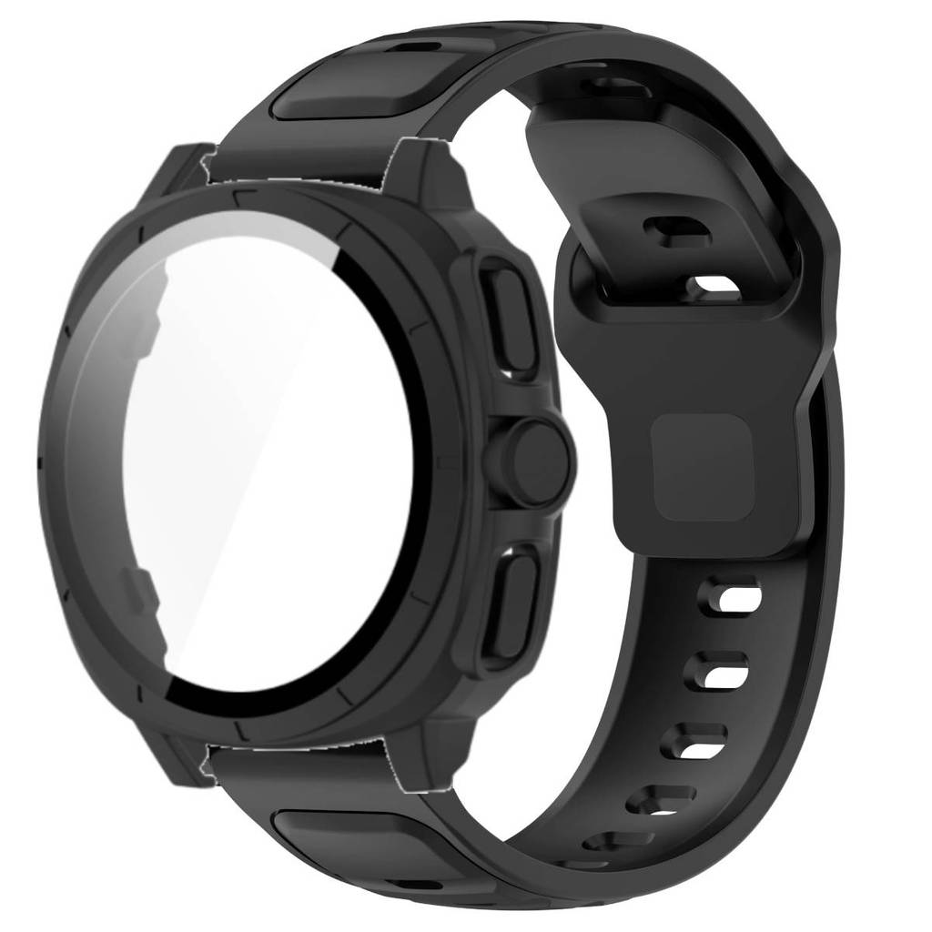 Silicone Band +Tempered Glass Case For Samsung Watch 7 40mm 44mm Strap Protector Cover For Samsung Galaxy Watch 7 44mm 40mm