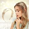Golden Series Leaves Shape Hair Hoop Metal Headband Spring Summer Wedding Party Bride Baroque Style Styling Headwear