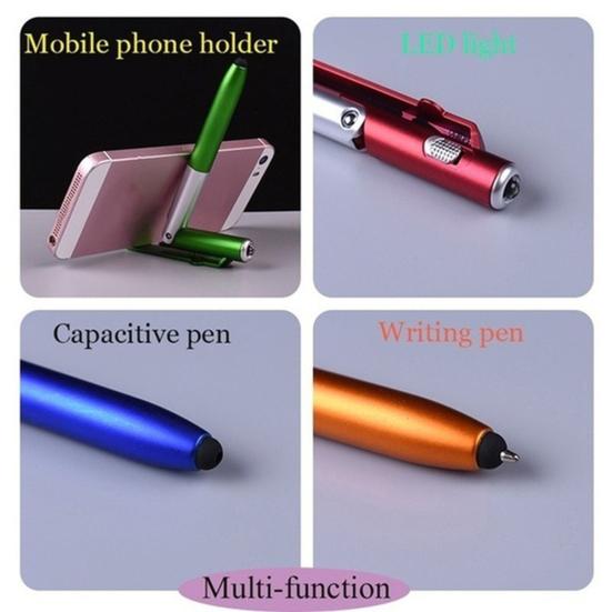 4 In 1 Multifunctional Foldable LED Light Mobile Phone Rack Touch Ballpoint Pen