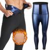 Men's High Waist Sauna Sweat Leggings Compression Pants with Waist Trainer Slimming Fitness Body Shaper Leggings